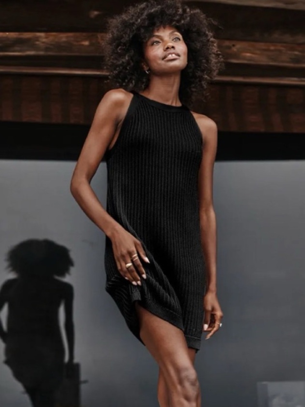 Summersalt The Crochet High Neck Dress Black Cover Up Womens Size Small